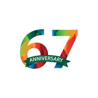 67 Years Anniversary Celebration Vector Template Design Illustration