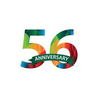 56 Years Anniversary Celebration Vector Template Design Illustration