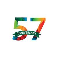 57 Years Anniversary Celebration Vector Template Design Illustration