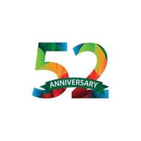 52 Years Anniversary Celebration Vector Template Design Illustration