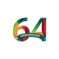 64 Years Anniversary Celebration Vector Template Design Illustration