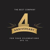 4 Years Anniversary Celebration Vector Template Design Illustration