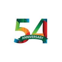 54 Years Anniversary Celebration Vector Template Design Illustration