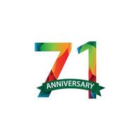 71 Years Anniversary Celebration Vector Template Design Illustration