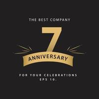 7 Years Anniversary Celebration Vector Template Design Illustration