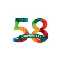 58 Years Anniversary Celebration Vector Template Design Illustration