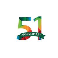 51 Years Anniversary Celebration Vector Template Design Illustration