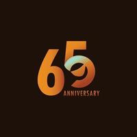 65 Years Anniversary Celebration Vector Template Design Illustration