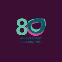 80 Years Anniversary Celebration Vector Template Design Illustration