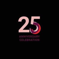 25 Years Anniversary Celebration Vector Template Design Illustration