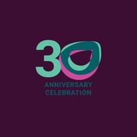 30 Years Anniversary Celebration Vector Template Design Illustration