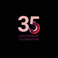 35 Years Anniversary Celebration Vector Template Design Illustration