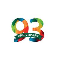 93 Years Anniversary Celebration Vector Template Design Illustration