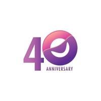 40 Years Anniversary Celebration Vector Template Design Illustration