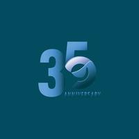 35 Years Anniversary Celebration Vector Template Design Illustration