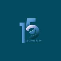 15 Years Anniversary Celebration Vector Template Design Illustration