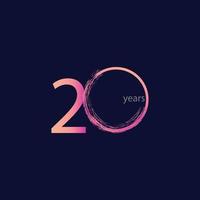 20 Years Anniversary Celebration Vector Template Design Illustration