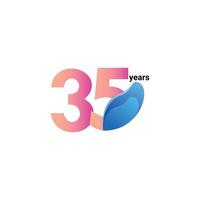 35 Years Anniversary Celebration Vector Template Design Illustration