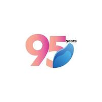 95 Years Anniversary Celebration Vector Template Design Illustration