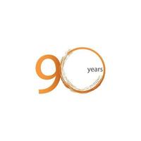 90 Years Anniversary Celebration Vector Template Design Illustration