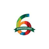 6 Years Anniversary Celebration Vector Template Design Illustration