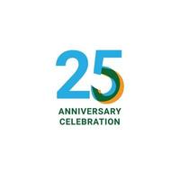 25 Years Anniversary Celebration Vector Template Design Illustration