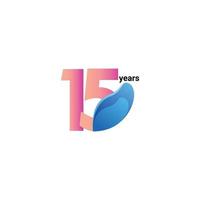 Ilustración de diseño de plantilla de vector de celebración de aniversario de 15 años