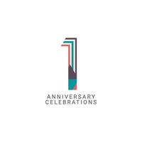 1st Anniversary Celebration Vector Template Design Illustration