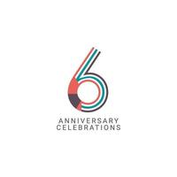 6 Years Anniversary Celebration Vector Template Design Illustration