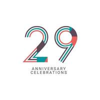 29 Years Anniversary Celebration Vector Template Design Illustration