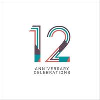 12 Years Anniversary Celebration Vector Template Design Illustration