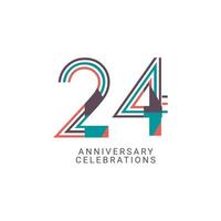 24 Years Anniversary Celebration Vector Template Design Illustration