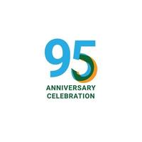 95 Years Anniversary Celebration Vector Template Design Illustration