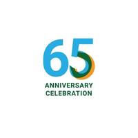 65 Years Anniversary Celebration Vector Template Design Illustration