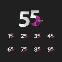 55 Years Anniversary Celebration Vector Template Design Illustration