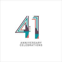 41 Years Anniversary Celebration Vector Template Design Illustration