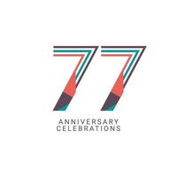 77 Years Anniversary Celebration Vector Template Design Illustration