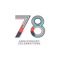 78 Years Anniversary Celebration Vector Template Design Illustration