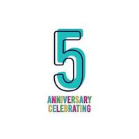 5 Years Anniversary Celebration Vector Template Design Illustration