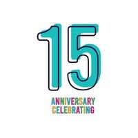 15 Years Anniversary Celebration Vector Template Design Illustration