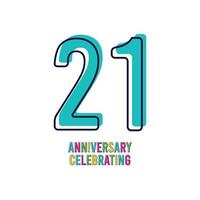 21 Years Anniversary Celebration Vector Template Design Illustration