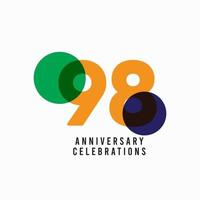 98 Years Anniversary Celebration Vector Template Design Illustration