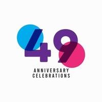 49 Years Anniversary Celebration Vector Template Design Illustration