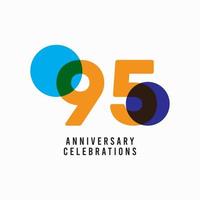 95 Years Anniversary Celebration Vector Template Design Illustration