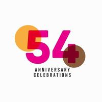 54 Years Anniversary Celebration Vector Template Design Illustration