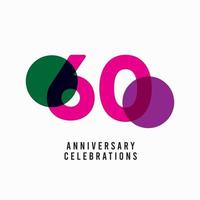 60 Years Anniversary Celebration Vector Template Design Illustration