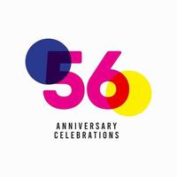 56 Years Anniversary Celebration Vector Template Design Illustration