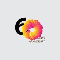 60 Years Anniversary Celebration Vector Template Design Illustration