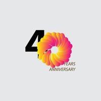 Ilustración de diseño de plantilla de vector de celebración de aniversario de 40 años