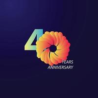 Ilustración de diseño de plantilla de vector de celebración de aniversario de 40 años